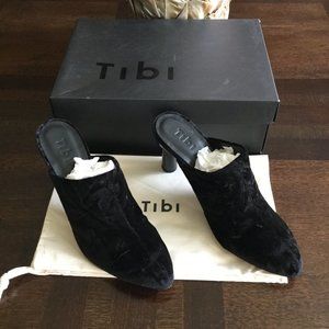 Tibi Zoe Mule Black Velvet Size 39